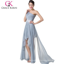 Grace Karin One Shoulder Grey Chiffon Beaded Prom Dress Patterns CL6242